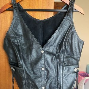 Black Leather Women’s Motorcycle Vest